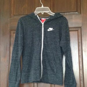 Nike grey zip-up hoodie